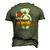 I Love My Mom Dad Sister Brother Men's 3D T-Shirt Back Print Army Green