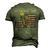 Memorial Day Remember The Fallen Military Usa Flag Vintage Men's 3D T-Shirt Back Print Army Green