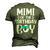 Mimi Of The Birthday Boy Mom Dad Kids Matching Men's 3D T-Shirt Back Print Army Green