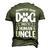 New Uncle Promoted From Dog Uncle To Human Uncle Men's 3D T-Shirt Back Print Army Green