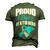Proud Dad Of A T1d Hero Type 1 Diabetes Dad Awareness Men's 3D T-Shirt Back Print Army Green