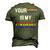Quote Your Dad Is My Cardio Lgbt Lgbtq Men's 3D T-Shirt Back Print Army Green