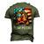 Shar Pei Dad American Flag 4Th Of July Dog Fathers Day Men's 3D T-Shirt Back Print Army Green