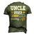 Uncle 2023 Loading Pregnancy Announcement Nephew Niece Men's 3D T-Shirt Back Print Army Green