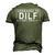 Upgraded To Dilf Est 2023 Dad Humor Jone Men's 3D T-Shirt Back Print Army Green