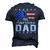 All American Dad 4Th Of July Usa America Flag Sunglasses Men's 3D T-Shirt Back Print Navy Blue