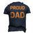 Proud Dad Of Wonderful Kids Men's 3D T-Shirt Back Print Navy Blue