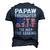 Retro Us Flag Fathers Day Papaw Firefighter The Legend Men's 3D T-shirt Back Print Navy Blue