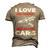 Auto Car Mechanic I Love One Woman And Several Cars Men's 3D T-Shirt Back Print Khaki