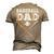 Baseball Lover For Father Baseball Dad Men's 3D T-Shirt Back Print Khaki