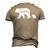Daddy Bear With 1 One Cub Dad Father Papa Men's 3D T-Shirt Back Print Khaki
