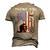 Distressed Memorial Day Flag Military Boots Dog Tags Men's 3D T-Shirt Back Print Khaki