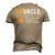 Druncle For The Best Uncle Druncle Definition Men's 3D T-Shirt Back Print Khaki