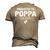 Promoted To Poppa Est2021 Pregnancy Baby New Poppa Men's 3D T-Shirt Back Print Khaki