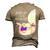 Purple Up For The Military Kids Month Elephant Ribbon Men's 3D T-Shirt Back Print Khaki