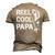 Reel Cool Papa Fishing Dad Fathers Day Fisherman Fish Men's 3D T-Shirt Back Print Khaki