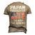 Retro Us Flag Fathers Day Papaw Firefighter The Legend Men's 3D T-shirt Back Print Khaki