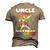 Uncle Of Birthday Unicorn Dabbing Unicorn Matching Men's 3D T-Shirt Back Print Khaki