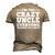 Uncle For Men Dad Brother Crazy Uncle Lovers Men's 3D T-Shirt Back Print Khaki