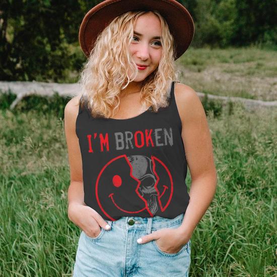 I'm Ok, I'm Broken Invisible Illness Tank Top - Side View