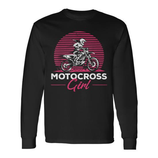 Dirtbike Girl Supercross Girl Enduro Offroad Motocross Girl Long Sleeve T Shirt Mazezy CA