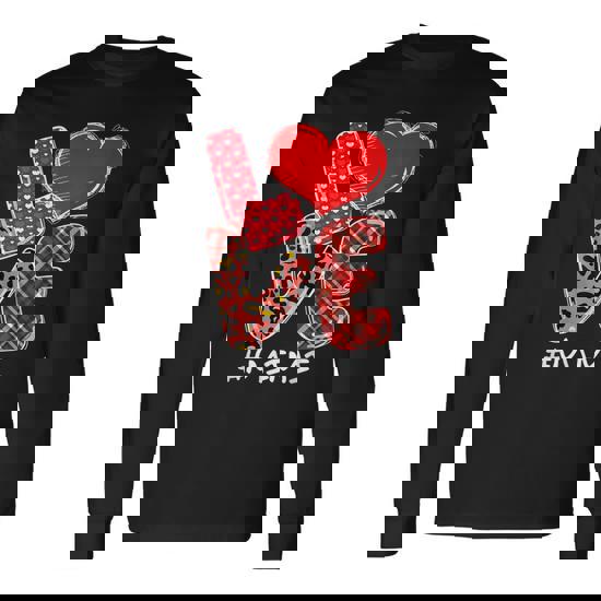 Love Shirt Women Men Red Heart Black Text Valentine's Day T-Shirt Love Shirt Women Men Red Heart Black Text Valentine's Day T-Shirt