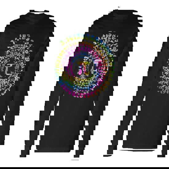 Pi Day Spiral Pi Tie Dye Numbers Math Pi Day 314 Long Sleeve