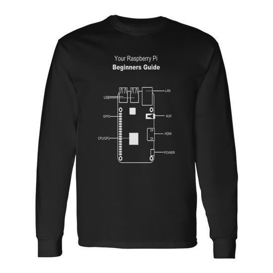 raspberrypie トップス Raspberry Pi Blueprint T-Shirts Men Women Long Sleeve T-Shirt T