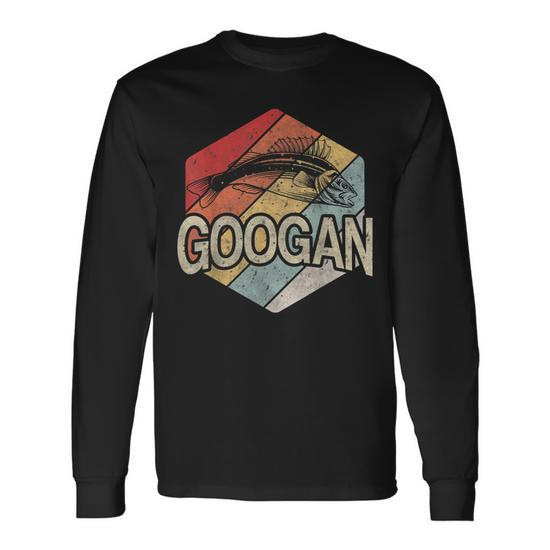 Retro Googan Fish Fishing Vintage Sunset Fisherman Fan Long Sleeve T-Shirt
