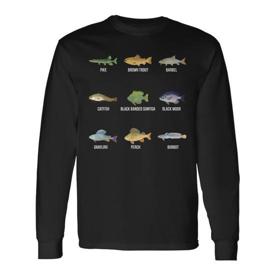 Types Of Freshwater Fish Species Fishing Long Sleeve T-Shirt T-Shirt