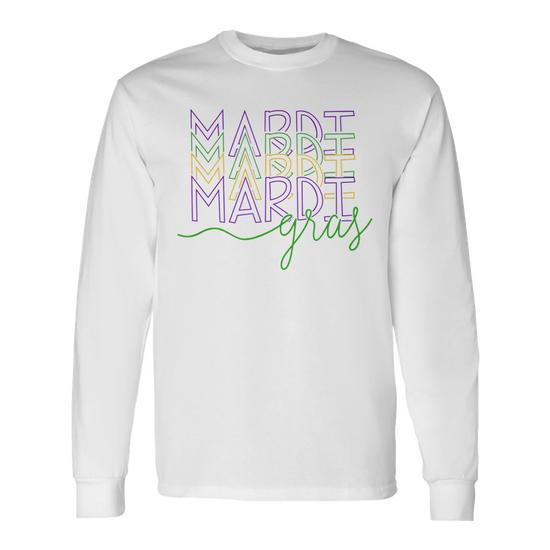 Mardi Gras T-Shirt For Men & Women - Funny Letter Print, Carnival Party Top