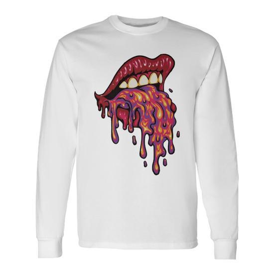 Lava Emerging Of Girl'S Mouth Long Sleeve T-Shirt | Mazezy