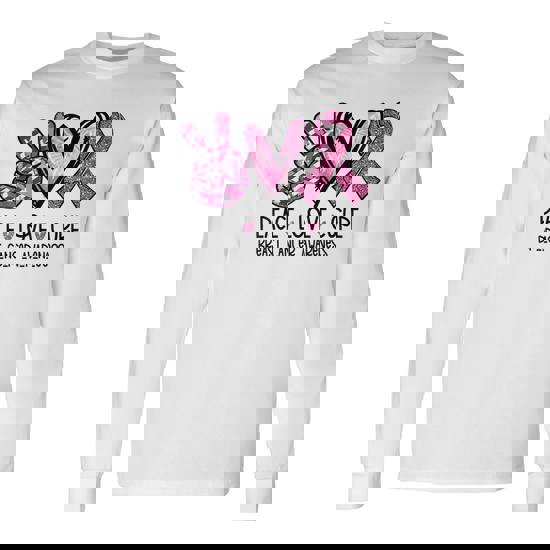 Peace Love Cure Pink Ribbon Breast Cancer Awareness Gift T-Shirt Peace Love Cure Pink Ribbon Breast Cancer Awareness Gift T-Shirt