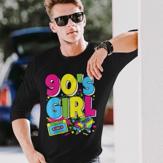 90S Girl 1990S Fashion 90S Theme Outfit Nineties 90S Costume Long Sleeve  T-Shirt | Mazezy CA