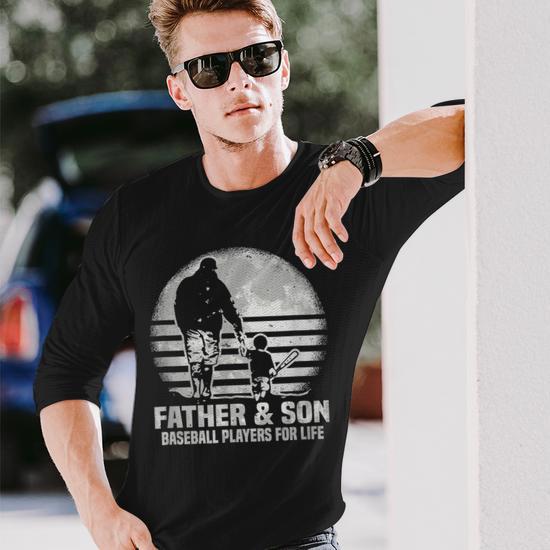 Father And Son Baseball Matching Dad Son Long Sleeve T-Shirt