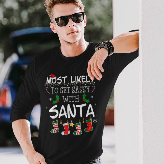 RGJU Men's Funny Christmas T-Shirt – Holiday Family Graphic Tee With Santa Print, Short Sleeve - View #3