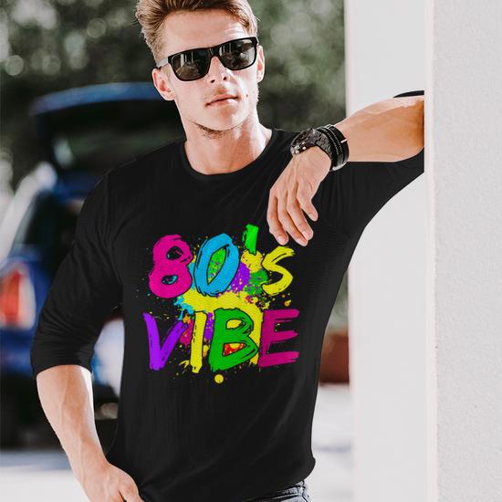 Retro 80S Outfit Vintage 80S Vibe Theme Glow Party Fashion Men Women Long Sleeve T Shirt T shirt Graphic Print Thegiftio UK