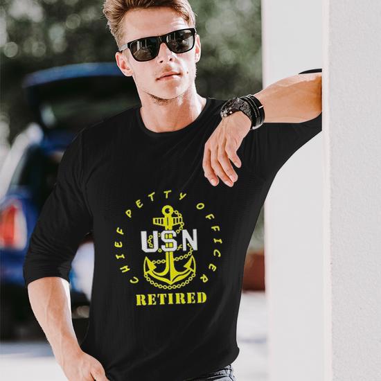 US Navy CPO Chief Petty Officer Retired Men/Women Long Sleeve T-Shirt, Retirement Gift
