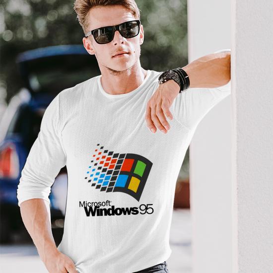 Windows 95 Shirt Men Women Long Sleeve T-Shirt T-shirt Graphic