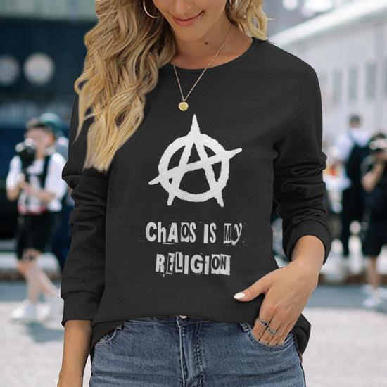 Anarchy Sign Chaos Punks Punk Rock Anarchy Men Women Long Sleeve T