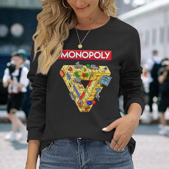 Monopoly Man Throwing Money Long Sleeve T Shirt T Shirt Mazezy