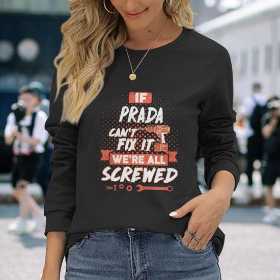 Prada Name Prada Name Crest Long Sleeve T-Shirt - Seseable