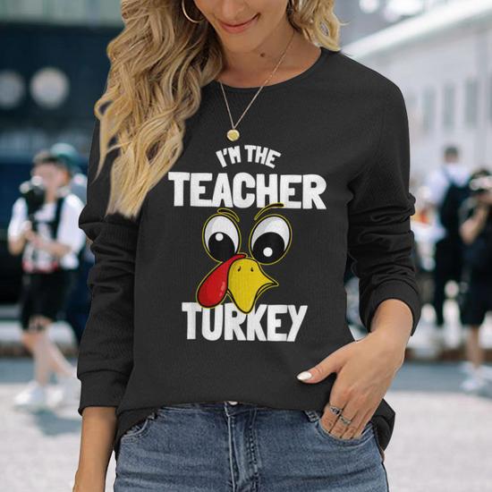 Women's Thanksgiving Long Sleeve T-Shirt - 'Always Something To Be Thankful For' Funny Graphic Tee (XX-Large, Grey) - View #7