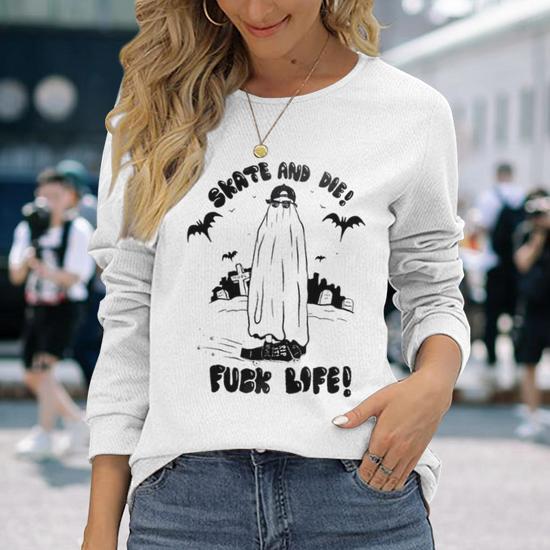 Skate And Die Fuck Life Long Sleeve T-Shirt | Mazezy