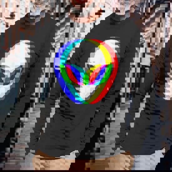Neon Rainbow Alien Head Cool Trippy T-Shirt