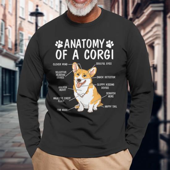 Anatomy Of A Corgi Cute Dog Corgi Mom Corgi Dad Men Women Long Sleeve T Shirt T shirt Graphic Print Thegiftio UK