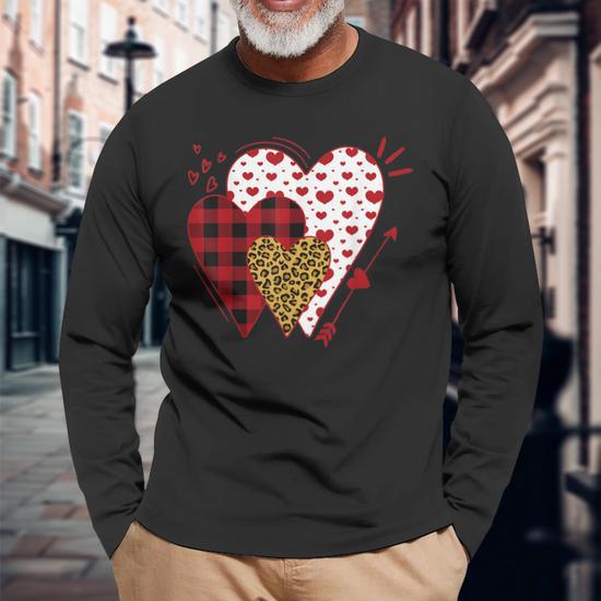 Women's Buffalo Plaid Love Heart Shirt - Valentine's Day Graphic Tee With Short Sleeves 2 thumbnail image