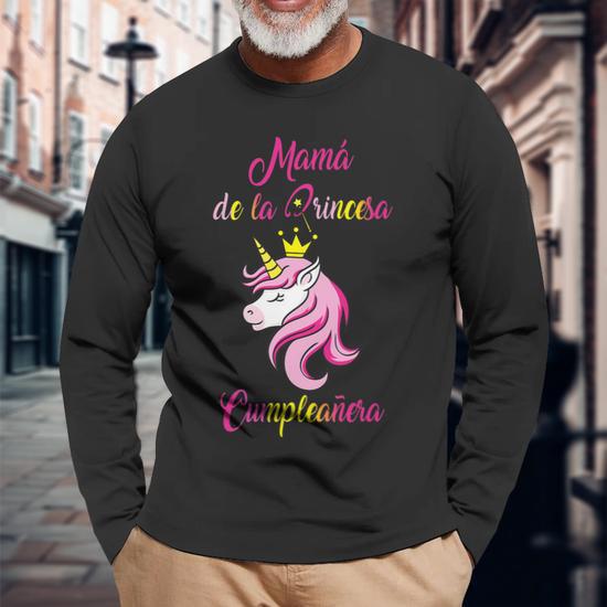 Camisetas Playeras Cumpleanos Unicornio Mama Men Women Long Sleeve T Shirt T shirt Graphic Print Thegiftio UK