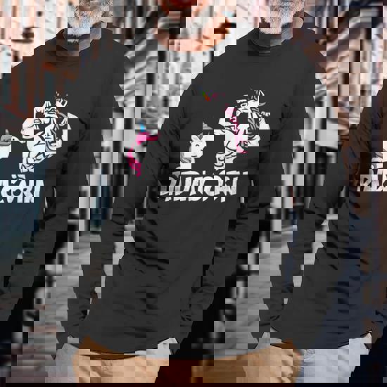 Dadacorn Muscle Unicorn Dad Baby Fathers Day Long Sleeve T