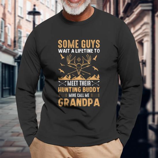 Grandpa Hunting Long Sleeve T-Shirt - Monsterry